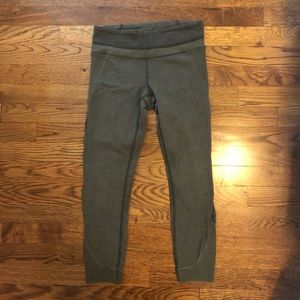 Lulu Lemon 7/8 length army green leggings
